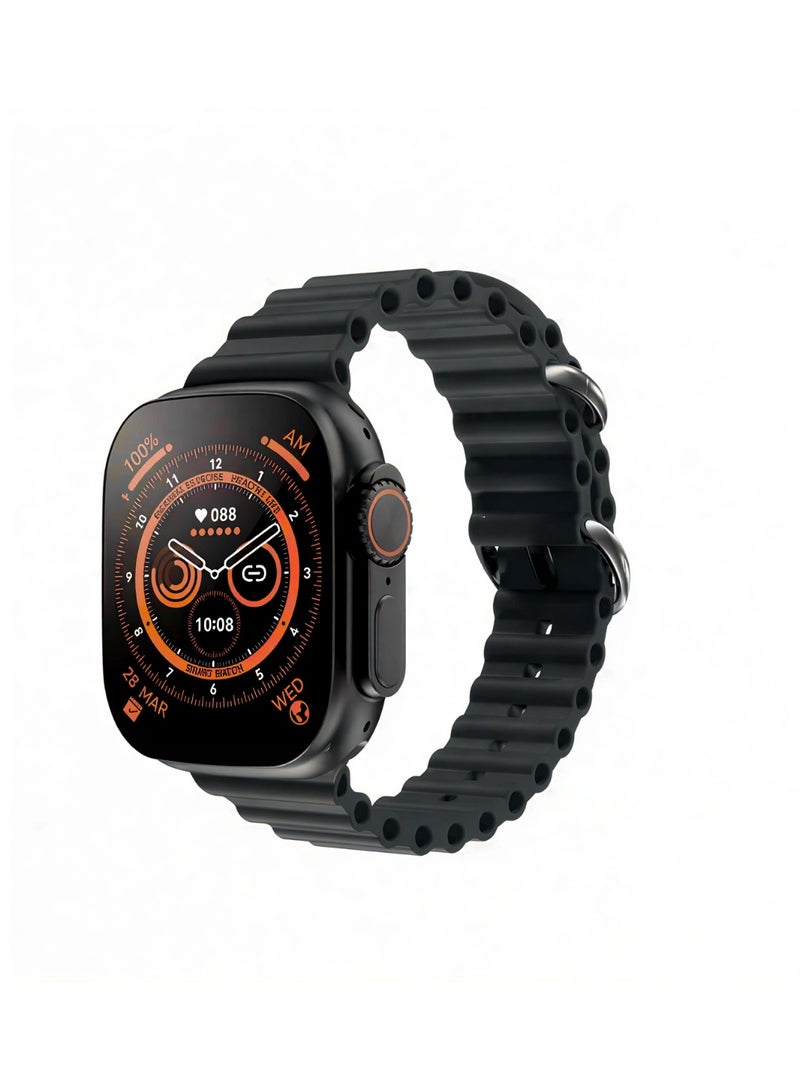 ساعة T800 فائقة الذكاء بشاشة لمس عالية الدقة، مزودة بميزة تتبع اللياقة البدنية ومراقبة معدل ضربات القلب ومستوى تشبع الأكسجين في الدم. - Image 1